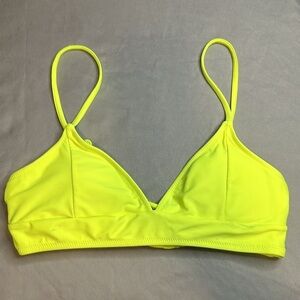 EUC Bright Highlighter Yellow Bikini Top with Corset Tie Back Design 🌈